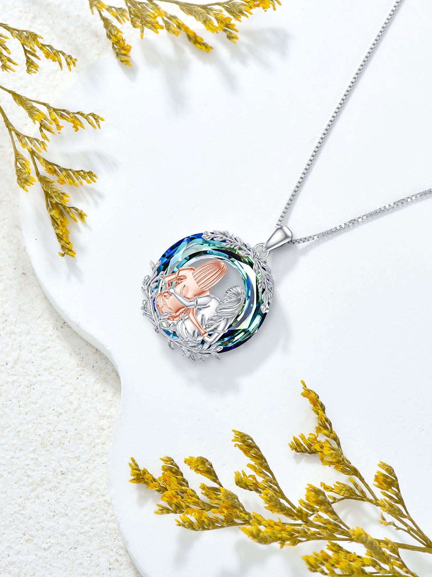 Mothers Day Gifts for Her Best Friend Necklaces S925 Sterling Silver 2 Sisters Abalone Shell Friendship Jewelry Mother'S Day Gifts