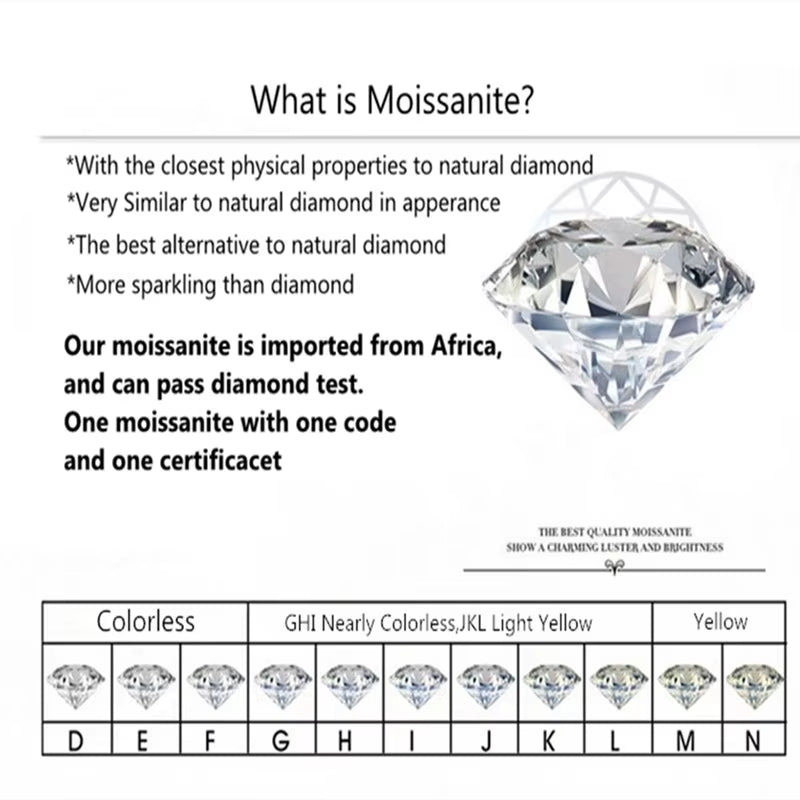 Silver 925 Original Total 6 Carat round Brilliant Cut Diamond Test past D Color Moissanite Stud Earrings Women Gemstone Jewelry