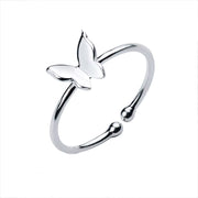 925 Sterling Silver Butterfly Adjustable Ring