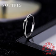 925 Sterling Silver Line Adjustable Ring 