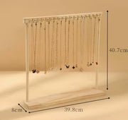 Jewelry Organizer Display Stand Wood Necklace Hanging Countertop Rack for Chains Earrings Bracelets 