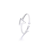 925 Sterling Silver Hollow Triangle Opening Ring