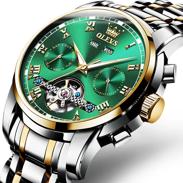 Mechanical Watches Automatic Watch Men Stainless Steel Waterproof Luminous Watch 