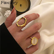 Gold Plated Oval Shell Rind Adjustable