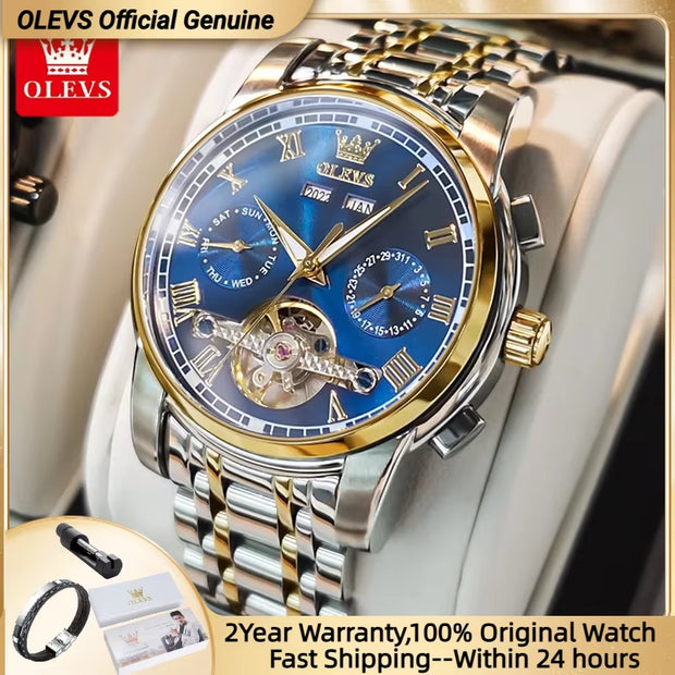 Mechanical Watches Automatic Watch Men Stainless Steel Waterproof Luminous Watch 