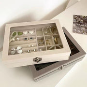Jewelry Storage Box Earring Ring Necklace Organizers Transparent Display Box
