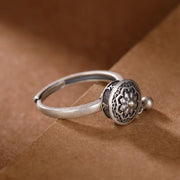 S925 Sterling Silve Tibetan Prayer Wheel Ring