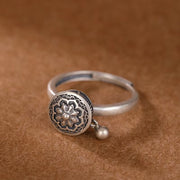 S925 Sterling Silve Tibetan Prayer Wheel Ring