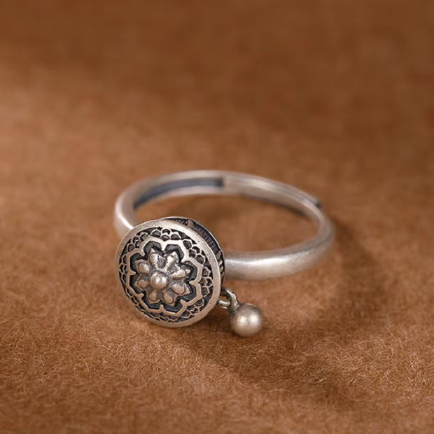 S925 Sterling Silve Tibetan Prayer Wheel Ring