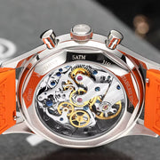 40Mm 1963 Chronograph Mechanical Watch for Men ST1903 Movement Super Luminous Sapphire Silicone Pilot Wristwatch