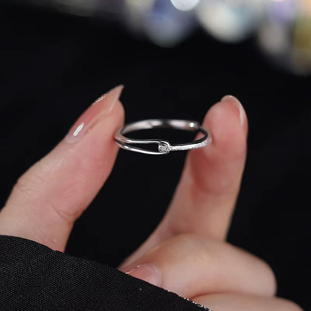 925 Sterling Silver Line Adjustable Ring 