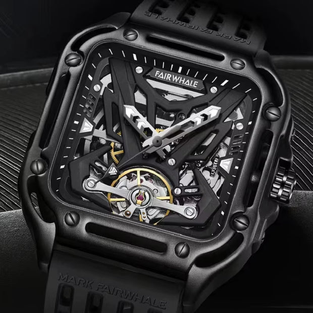 Mark  6530 Luxury Automatic Mechanical Watch for Mens Fashion Sports Waterproof Square Wrist Watches Men Clock Reloj
