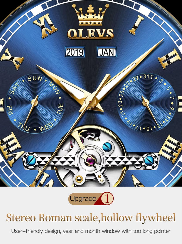 Mechanical Watches Automatic Watch Men Stainless Steel Waterproof Luminous Watch 