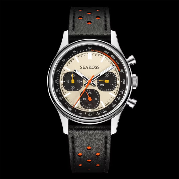 40Mm 1963 Chronograph Mechanical Watch for Men ST1903 Movement Super Luminous Sapphire Silicone Pilot Wristwatch