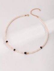 Enchanting Sterling Silver Black Droplet Glaze Pearl Necklace