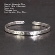 925 Sterling Silver Hammered Cuff Bangles Handmade 