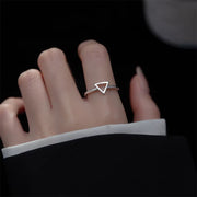 925 Sterling Silver Hollow Triangle Opening Ring
