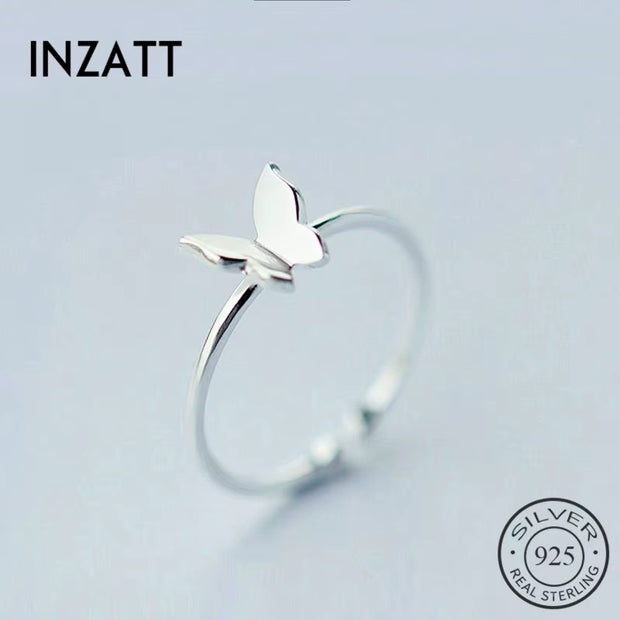 925 Sterling Silver Butterfly Adjustable Ring