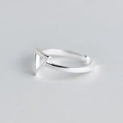 925 Sterling Silver Hollow Triangle Opening Ring