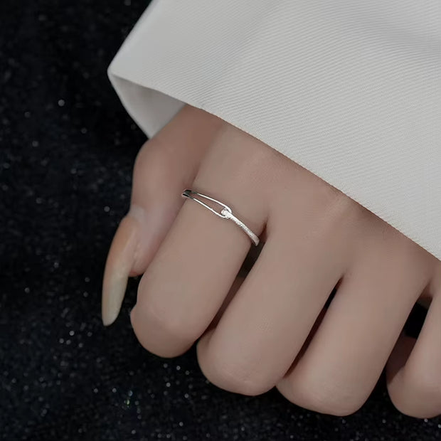 925 Sterling Silver Line Adjustable Ring 