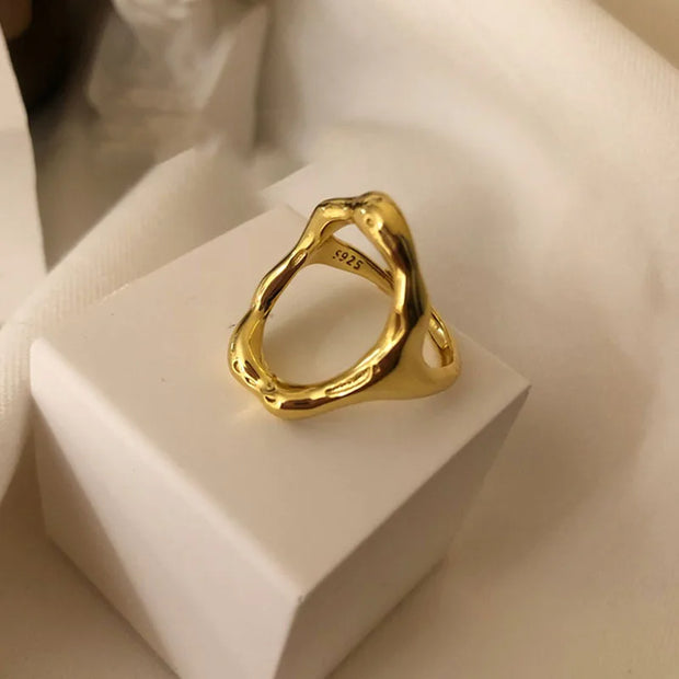 Gold Plated Oval Shell Rind Adjustable