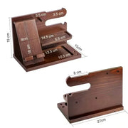 Multifunctional Wooden Storage Racks Watches Jewelry Glasses Phone Holder Keys 