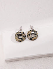 Speckled Stone Hoops Earrings
