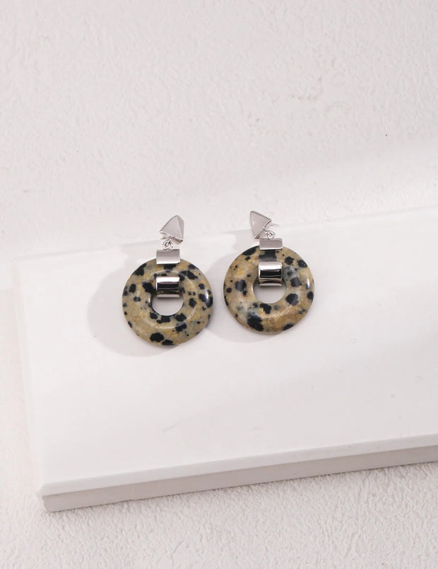 Speckled Stone Hoops Earrings