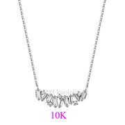 Pure 18K14K 10K Rose Gold Moissanite Necklace for Women Luxury Baguette Gold Diamond Necklaces for Christmas Gifts 2022