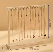Jewelry Organizer Display Stand Wood Necklace Hanging Countertop Rack for Chains Earrings Bracelets 