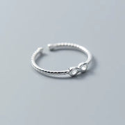 925 Sterling Silver Adjustable Ring Infinite Symbol 
