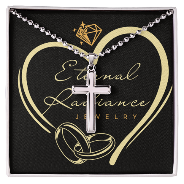 Wear your faith proudly with this stunning artesian crafted Stainless Steel Cross Necklace.