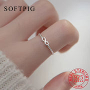 925 Sterling Silver Adjustable Ring Infinite Symbol 