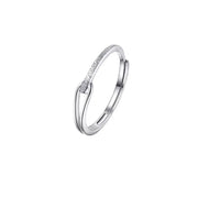 925 Sterling Silver Line Adjustable Ring 