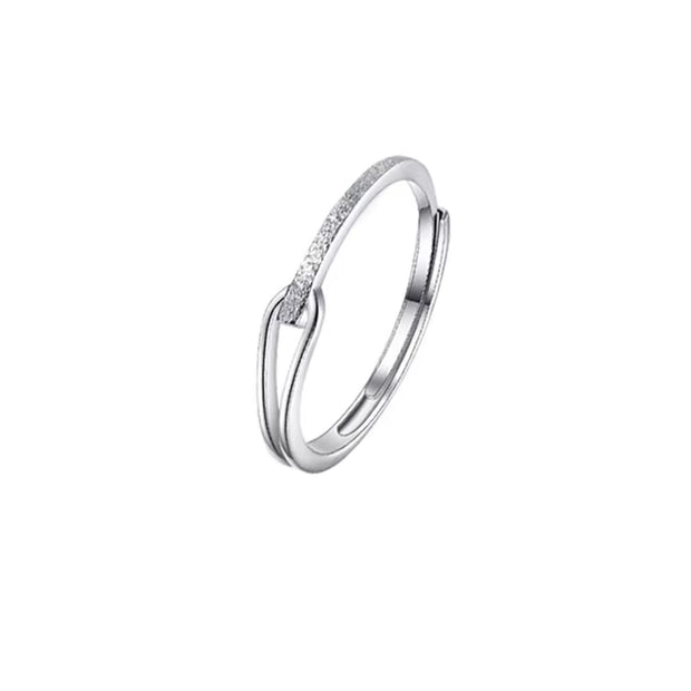 925 Sterling Silver Line Adjustable Ring 