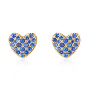 925 Sterling Silver Hearts Stud Earrings with Cubic Zirconia 