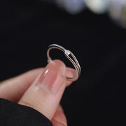 925 Sterling Silver Line Adjustable Ring 