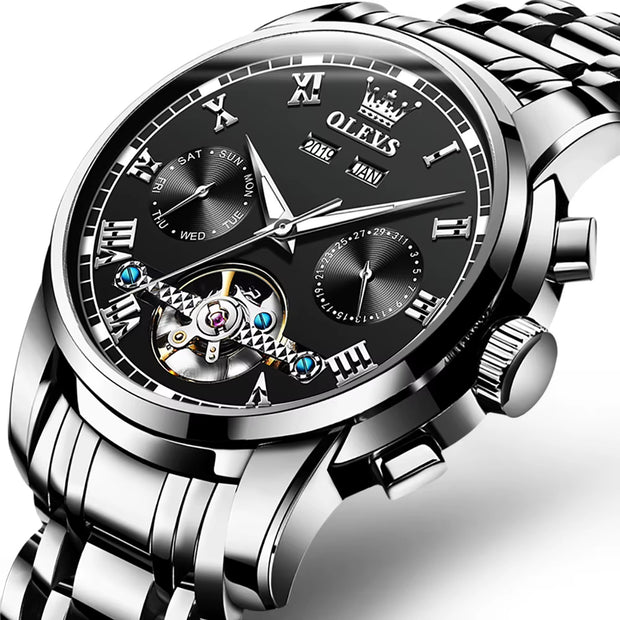 Mechanical Watches Automatic Watch Men Stainless Steel Waterproof Luminous Watch 
