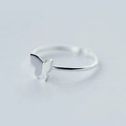 925 Sterling Silver Butterfly Adjustable Ring