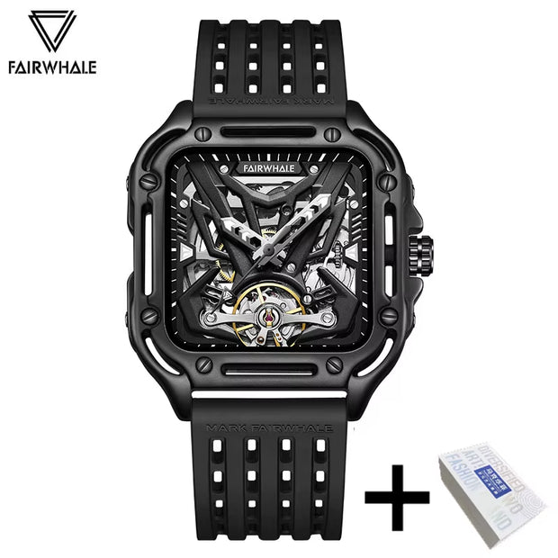 Mark  6530 Luxury Automatic Mechanical Watch for Mens Fashion Sports Waterproof Square Wrist Watches Men Clock Reloj