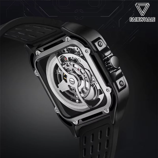 Mark  6530 Luxury Automatic Mechanical Watch for Mens Fashion Sports Waterproof Square Wrist Watches Men Clock Reloj