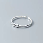 925 Sterling Silver Adjustable Ring Infinite Symbol 