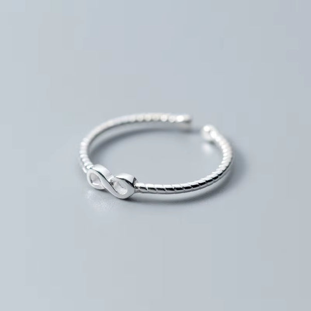 925 Sterling Silver Adjustable Ring Infinite Symbol 
