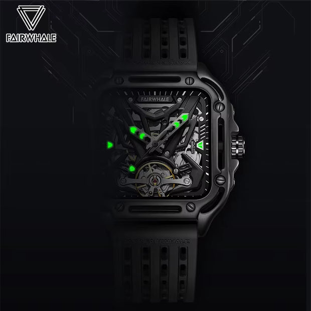 Mark  6530 Luxury Automatic Mechanical Watch for Mens Fashion Sports Waterproof Square Wrist Watches Men Clock Reloj