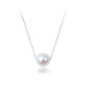 Genuine 925 Sterling Silver Simple Korean Natural Freshwater Pearl Necklace Pendant Women'S High Quality Jewelry Gift