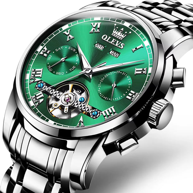 Mechanical Watches Automatic Watch Men Stainless Steel Waterproof Luminous Watch 